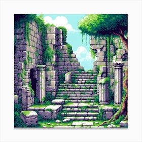 8-bit ancient ruins 1 Canvas Print