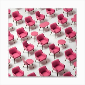 Pink Chairs On White Background Canvas Print