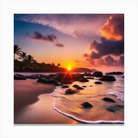 Sunset On The Beach 243 Canvas Print