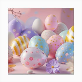 Easter Themed Banner Texture With Pastel Hues Canvas Print