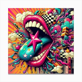 Psychedelic Tongue Canvas Print