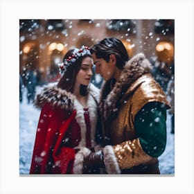 Romeo and Juliet - Christmas in Verona - by Miezette Canvas Print