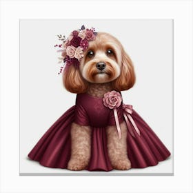 Dog In A Dress Canvas Print