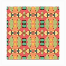 Abstract Pattern Pattern Orange Green African Canvas Print