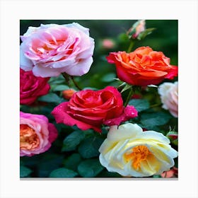 Colorful Roses Canvas Print