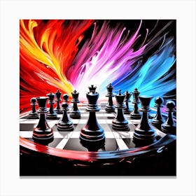 Colorful Chess Pieces Canvas Print