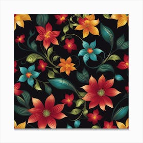 Floral Seamless Pattern Canvas Print