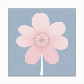 A White And Pink Flower In Minimalist Style Square Composition 590 Canvas Print