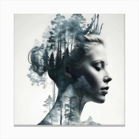 Woman In The Forest Canvas Print