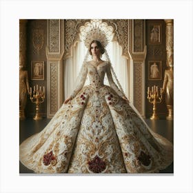 Russian Wedding Dress 1 Canvas Print