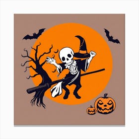 Halloween Skeleton Canvas Print