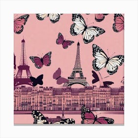 Paris With Butterflies 42 Canvas Print