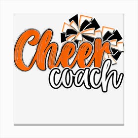 Womens Cheer Coach Top Pom Poms Orange Mascot Colors School Canvas Print