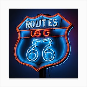 Route 66 with neon lights, evoking the film's Americana vibe Canvas Print