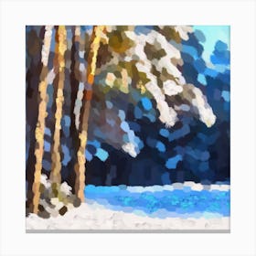 Snowy winter forest N1 Canvas Print