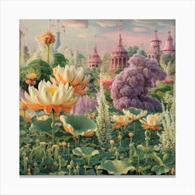 Keukenhof Gardens Netherlands Vintage Botanical (1) 2 Canvas Print