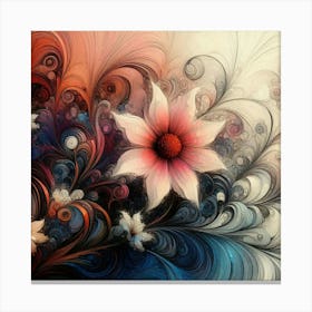 Abstract Flower Painting 16 Canvas Print