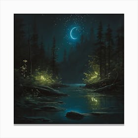 Night By The River Canvas Print