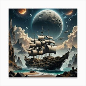 Ship In Space Canvas Print