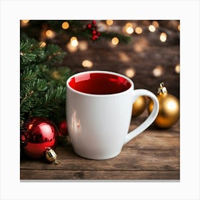 Christmas Background Blank White Mug Mockup (1) Canvas Print