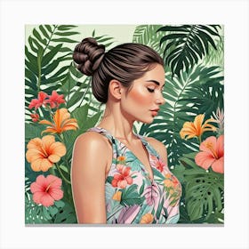 Into The Garden Ai Art Wall Art Design Illustration (20) Canvas Print