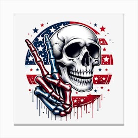 American Flag Skull 1 Canvas Print