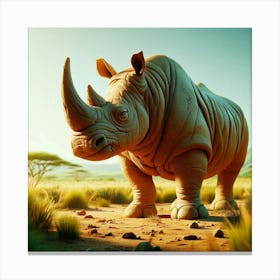 Rhino Painting Canvas Print