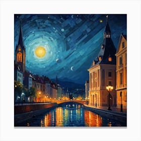 Night In The City Canvas Print