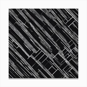 Abstract Black And White Lines Canvas Print