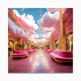 Firefly Dreamy Pink Mall With Cloud Benches And Golden Accents 27843 (2) Canvas Print