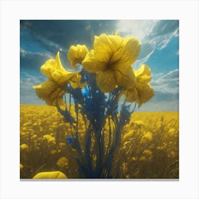 Yellow Flowers In A Field 45 Canvas Print