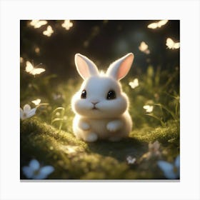 Little White Bunny Canvas Print