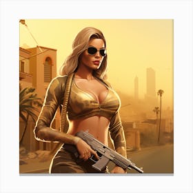 GTA Style Khloe Kardashian Canvas Print