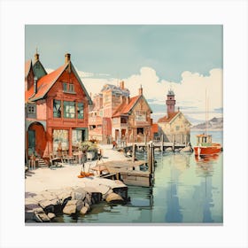 1940s Dreamscapes in Watercolor Canvas Print