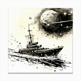 Ship In Space Canvas Print