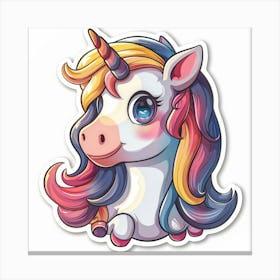 Unicorn Sticker 56 Canvas Print