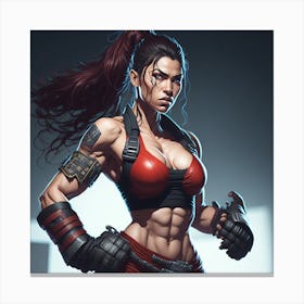 Female Fighter 4 Canvas Print