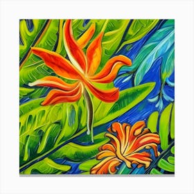 Tropical Flowers One Canvas Print