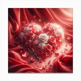 Valentine'S Day Roses Canvas Print