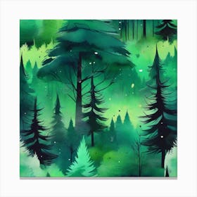 Watercolor Forest Canvas Print