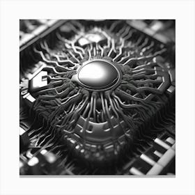 Cpu black and white Canvas Print