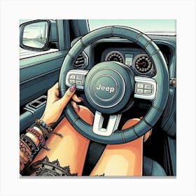 Jeep Woman Canvas Print