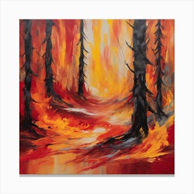 Fire In The Forest 7 Canvas Print