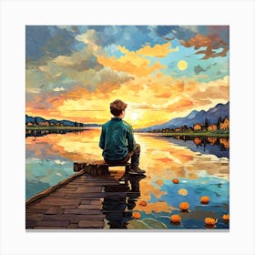 Sunset At The Dock Canvas Print