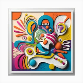 Vibrant, playful design with abstract shapes, bold lines, and bright colors.1 Canvas Print