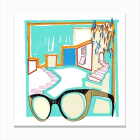 Sunglasses In Greece Canvas Print