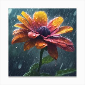 Flower In The Rain 1 Canvas Print