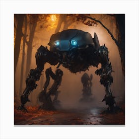 Robot In The Forest Canvas Print