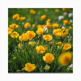 Yellow Poppies In A Field Canvas Print