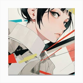 Anime Girl With Black Hair Canvas Print